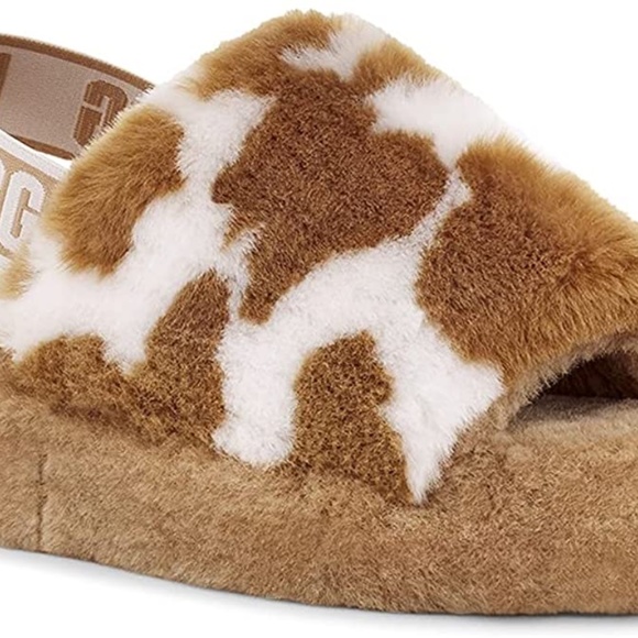 UGG Shoes - UGG Fluff Yeah Slide Cow-Print Slides